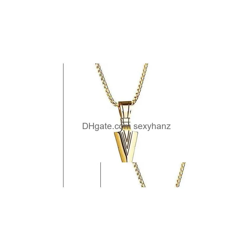 men039s fashion jewelry black gold silver color arrow head pendant long chain necklaces mens necklaces collier femme arrowhead 6869907