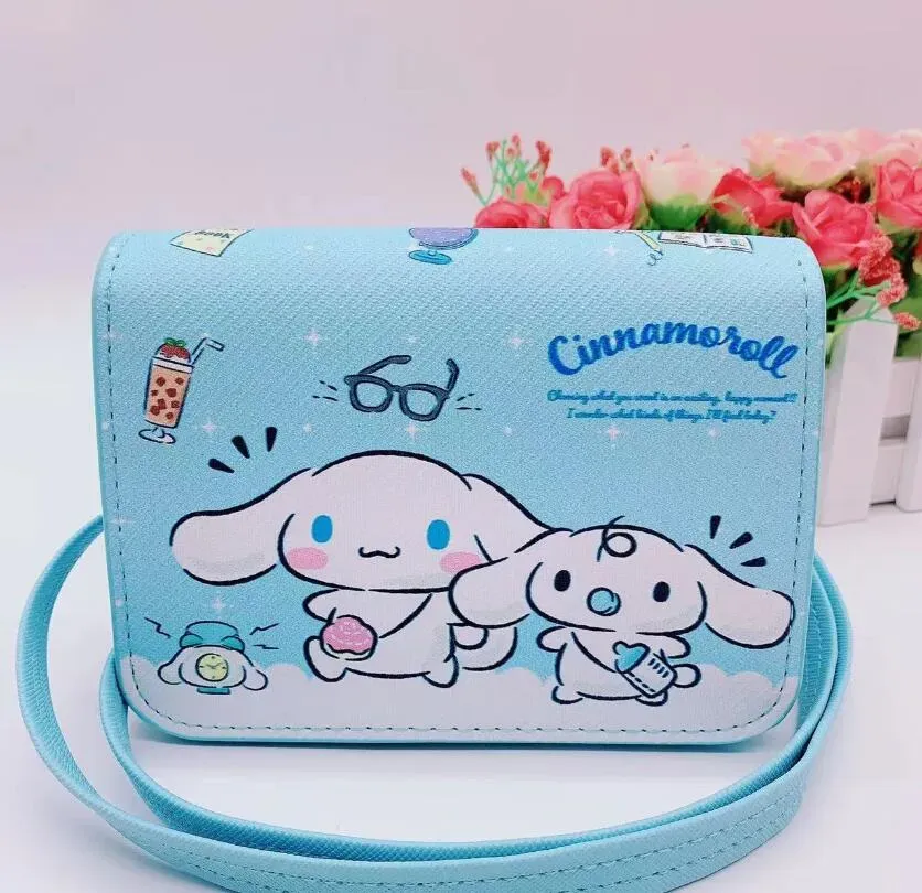 Kawaii Pink White Melody Cinnamoroll PU mini One Shoulder Bag Girl Cute Soft Accessories Bag for Girl