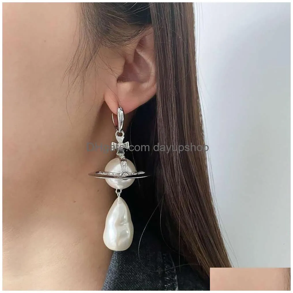 Charm Designer High Quality Empress Dowager Xis New Exaggerate Grade Light Elegant Style Nt Pearl Earrings Drop Delivery Jewelry Dhart