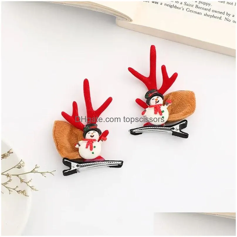 Hair Clips 1Pcs Cute Christmas Antlers Baby Hairpins Kids Girls Accessories Child Girl Toddler Hairpin Infant Headband Drop Delivery P Dhopv