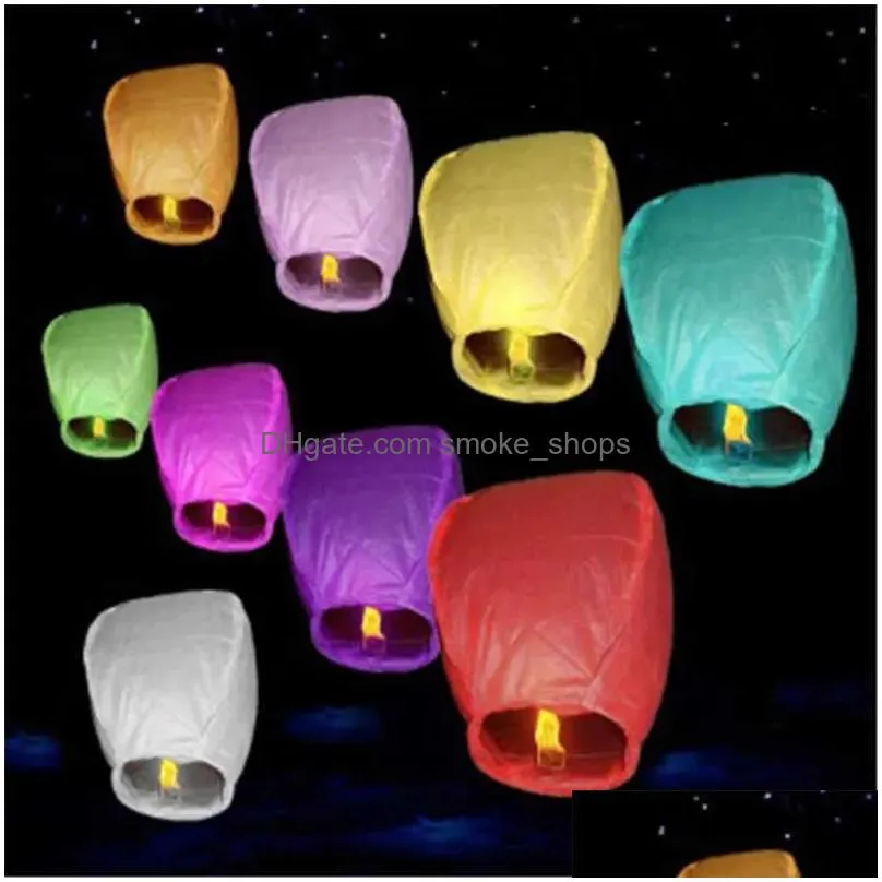  103050pcslot diy chinese sky paper flying ing lanterns fly candle lamps christmas wedding birthday party decoration h10209721558