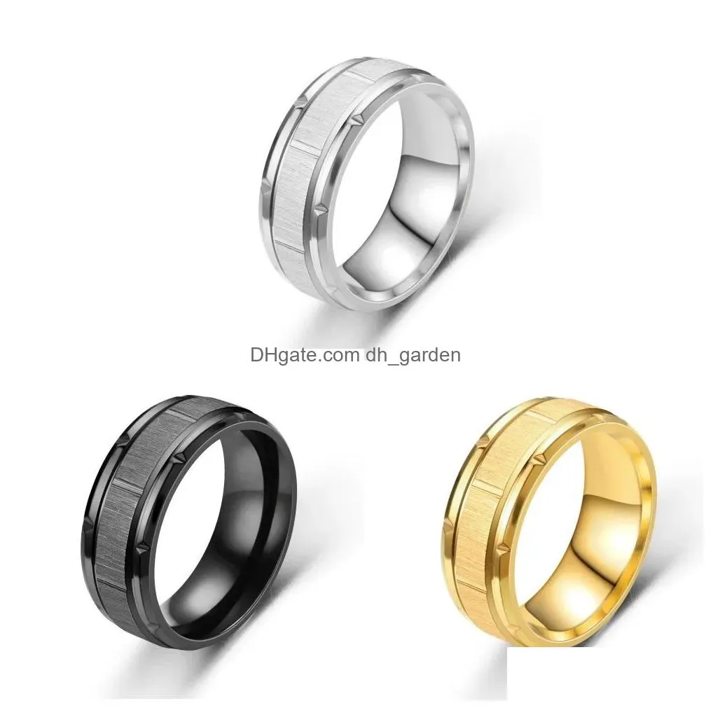Couple Rings Fashion Designer Jewelry For Men Women Stainless Steel Classic Anniversary Engagement Party Wedding Gift 8Mm D Dhgarden Dh9Xo