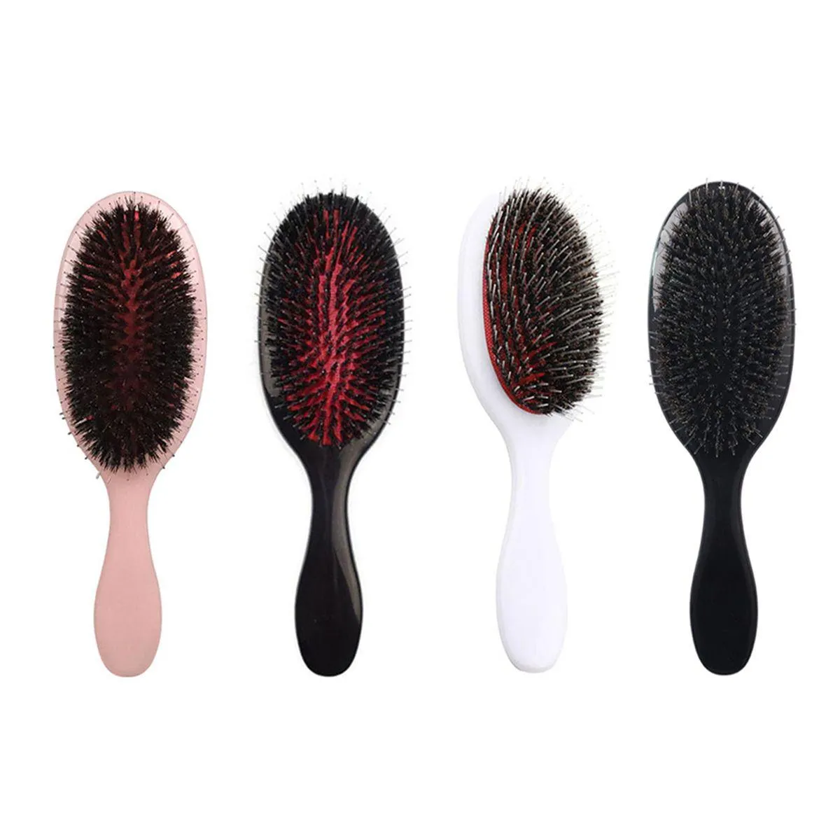 abody comb hair brush oval boar bristle nylon hair comb mini abs handle anti-static brush scalp hairbrush salon styling tool