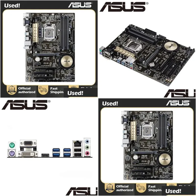 Motherboards Asus Z97K Desktop Motherboard LGA 1150 DDR3 USB2.0 USB3.0 32GB For I3 I5 I7 CPU Z97 Original motherboards free shipping