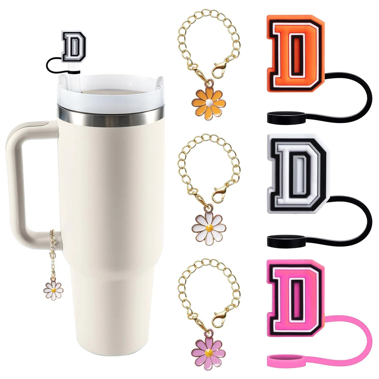 letter charm accessories for 40oz cup initial name id personalized handle charm for tumbler cup accessories wll2204