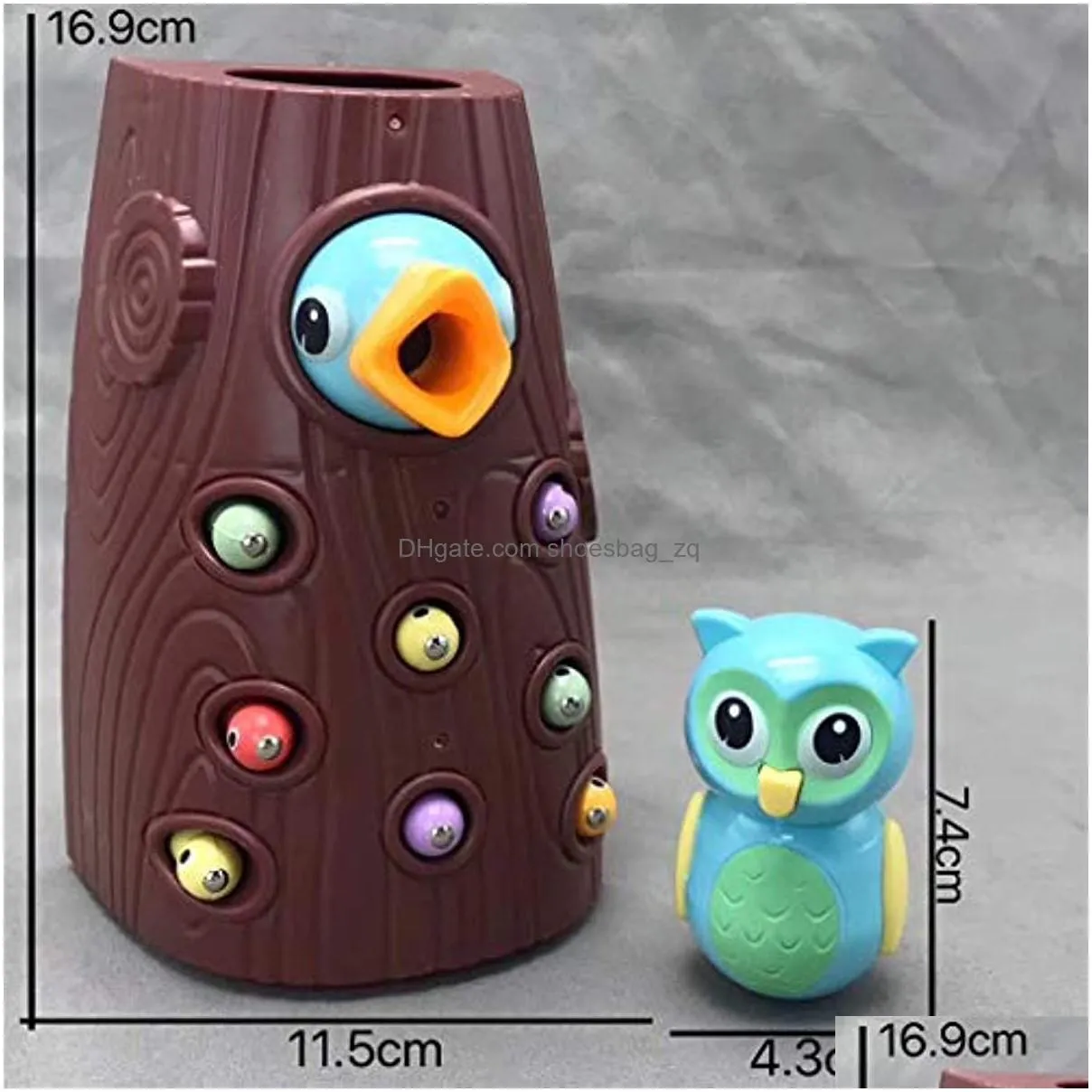 Owl Feeding Games Pecking Insects Tumbler Woodpecker Magnetic catching Game Toy Gifts for Boys and Girls
