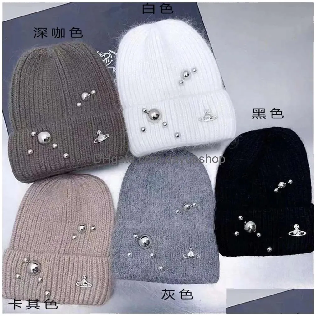 Hats, Scarves & Gloves Sets Designer High Quality New Autumn Winter Hats Western Empress Dowagers Woolen Pile Up Hat Large Head Circum Dhqpe