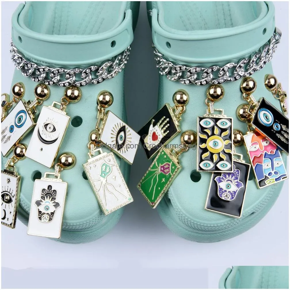 Shoe Parts & Accessories High Quality Designer Metal Bling Custom New Chain Clog Charms For Gift Drop Delivery Shoes Dhi1J