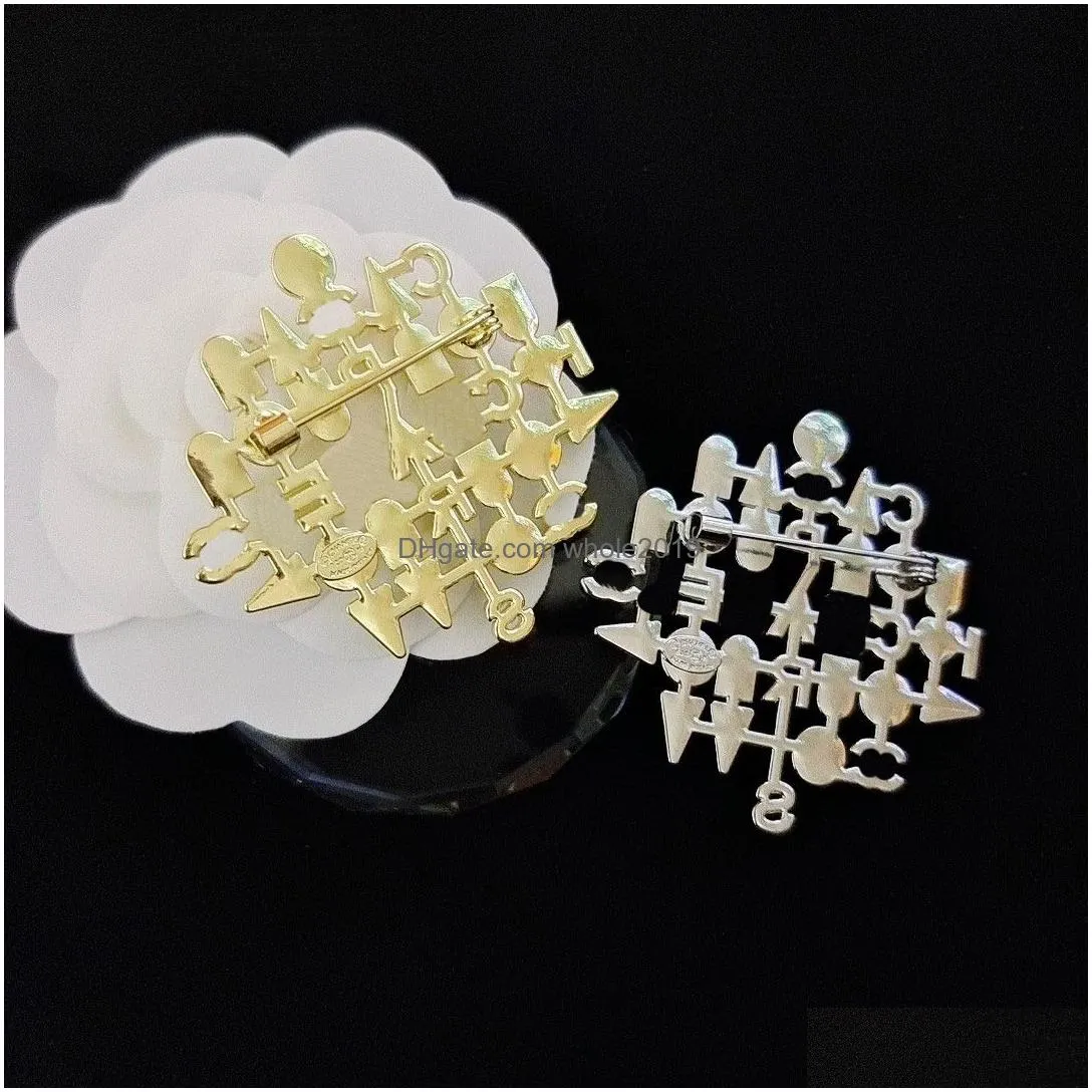 Pins, Brooches Pins Colorf Adhesive Pearls Designer For Women Brand Copy With Stamp Clothing Accessory Copper Drop Delivery Jewelry Dh2S6