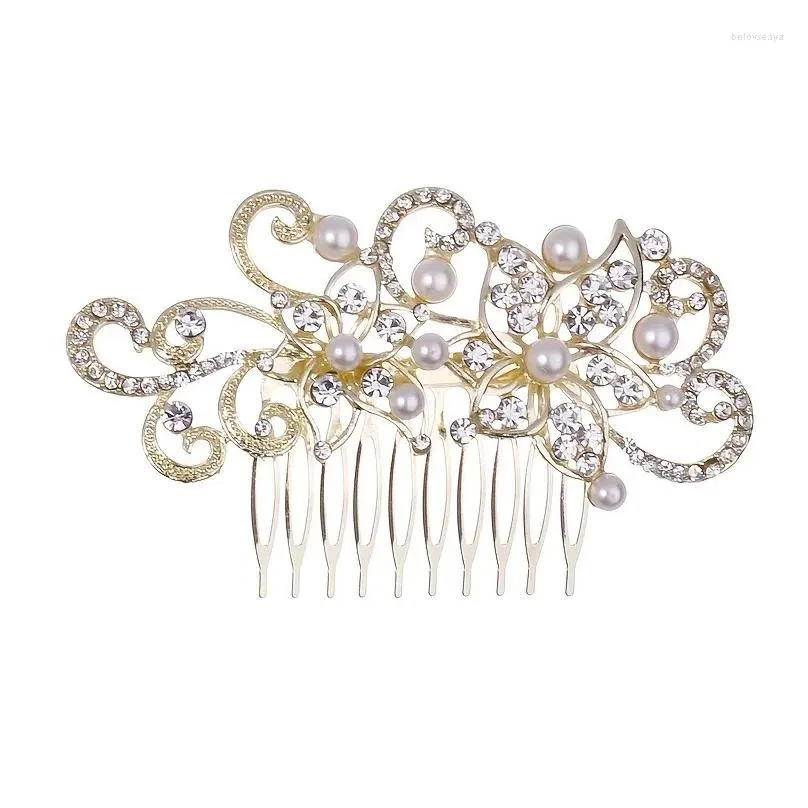 Hair Clips Crystal Pearl Bridal Comb Clip Hairpin Rhinestone Party Prom Wedding Accessories Jewelry