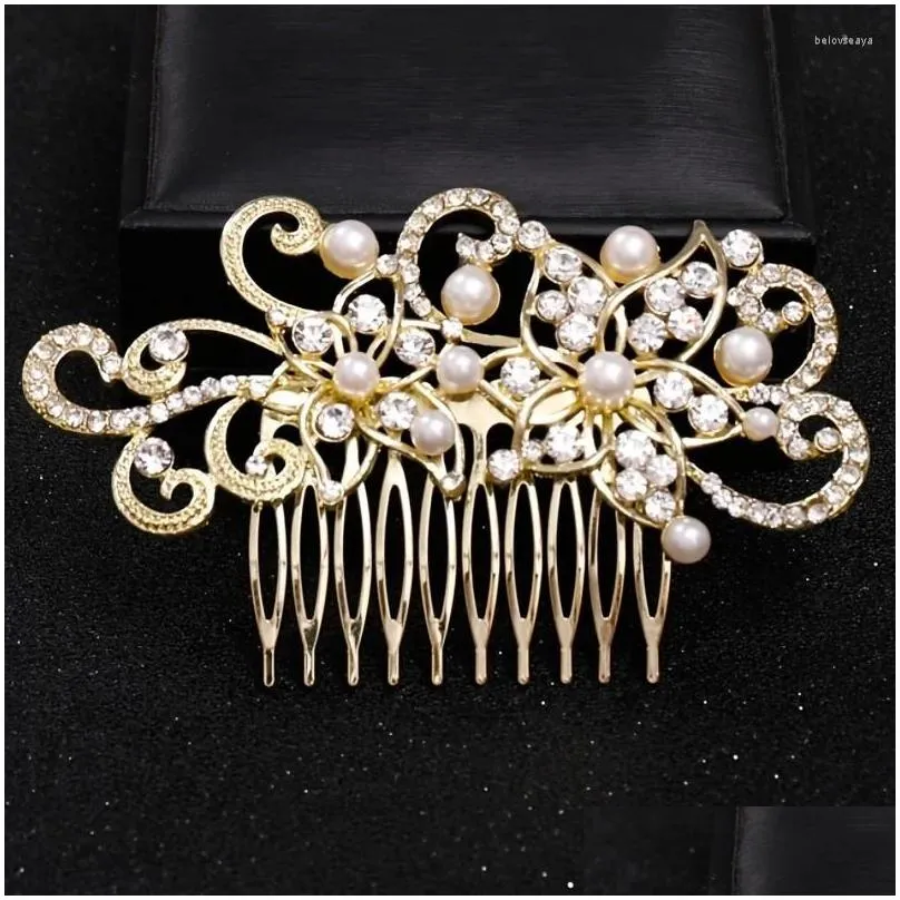 Hair Clips Crystal Pearl Bridal Comb Clip Hairpin Rhinestone Party Prom Wedding Accessories Jewelry