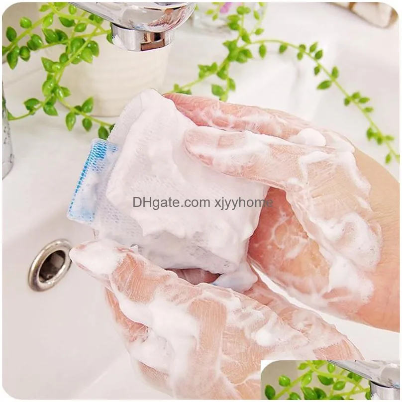 Bath Brushes, Sponges & Scrubbers Fast 9.5X15Cm Soap Blister Mesh Net Foaming Easy Bubble Bag Shower Color Random Drop Delivery Home G Dh7Ty