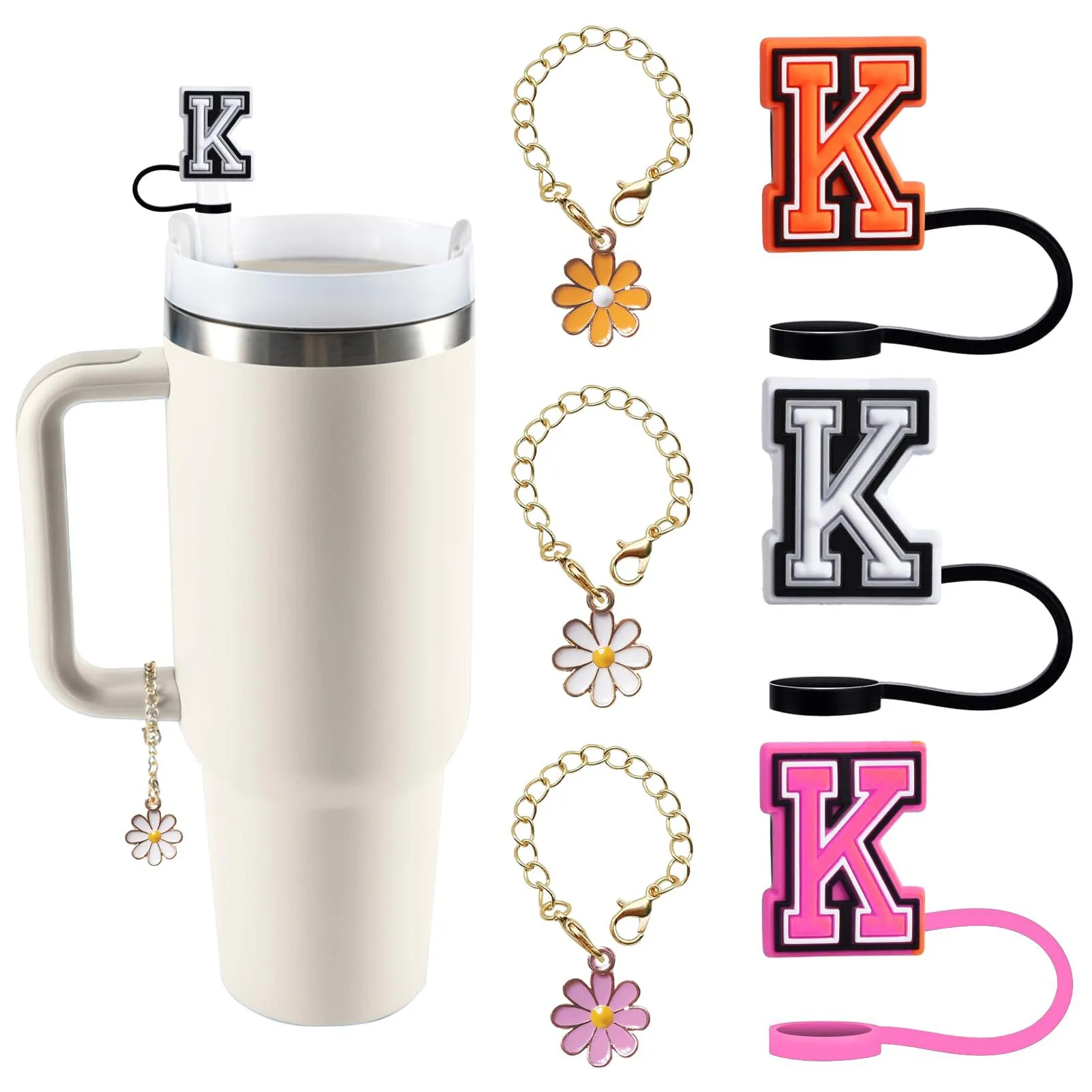 letter charm accessories for 40oz cup initial name id personalized handle charm for tumbler cup accessories wll2204