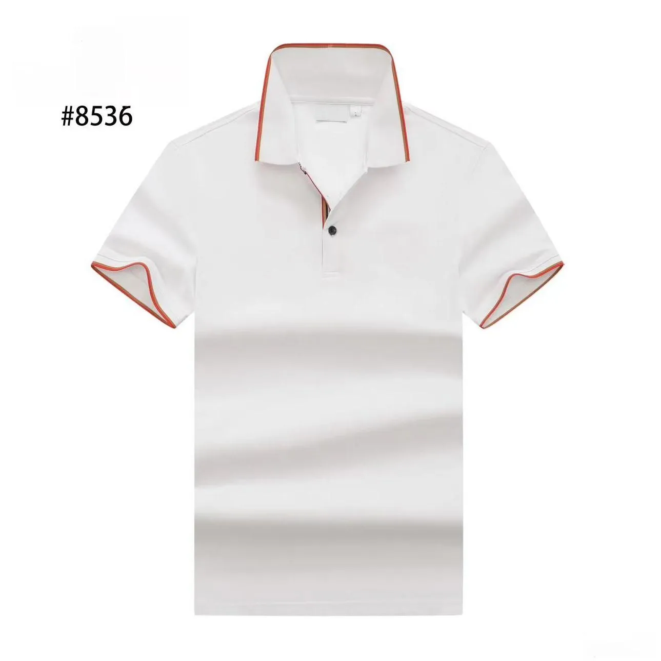 2023s NEW Men`s style embroidery summer polo mens wear Summer Short Sleeve cotton polo fashion British solid color breathable lapel short sleeve men`s Tee