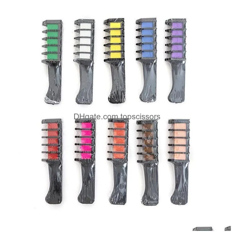 Hair Colors Instant Color Comb Temporary Chalk Disposable Cosplay Party Style Tool Drop Delivery Products Care Styling Dhu4E