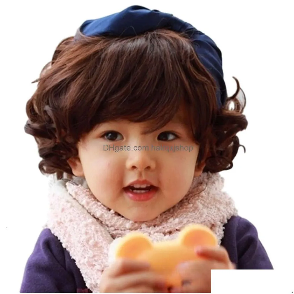 Men`S & Children`S Wigs Childrens Wig Short Curly Hair Korean Style Headband Baby Activity Performance Drop Delivery Products Dhhj5