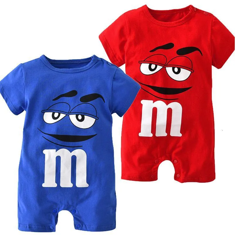 Rompers Summer Clothes Baby Boy Girl born Clothing Cartoon Printing Short Sleeved Jumpsuit Romper Conjoined 230628