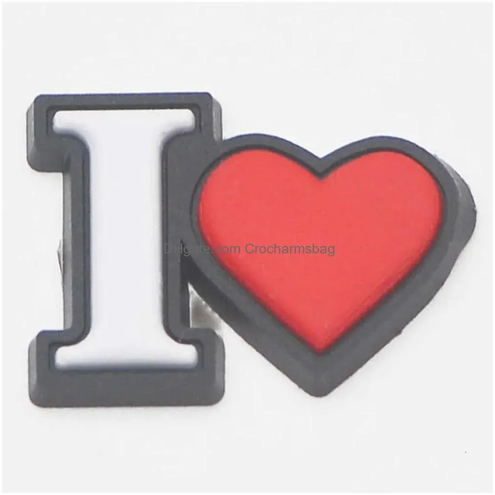 Shoe Parts & Accessories Selling Valentines Day Style Clog Charms Soft Pvc Custom For Drop Delivery Shoes Dh7Of