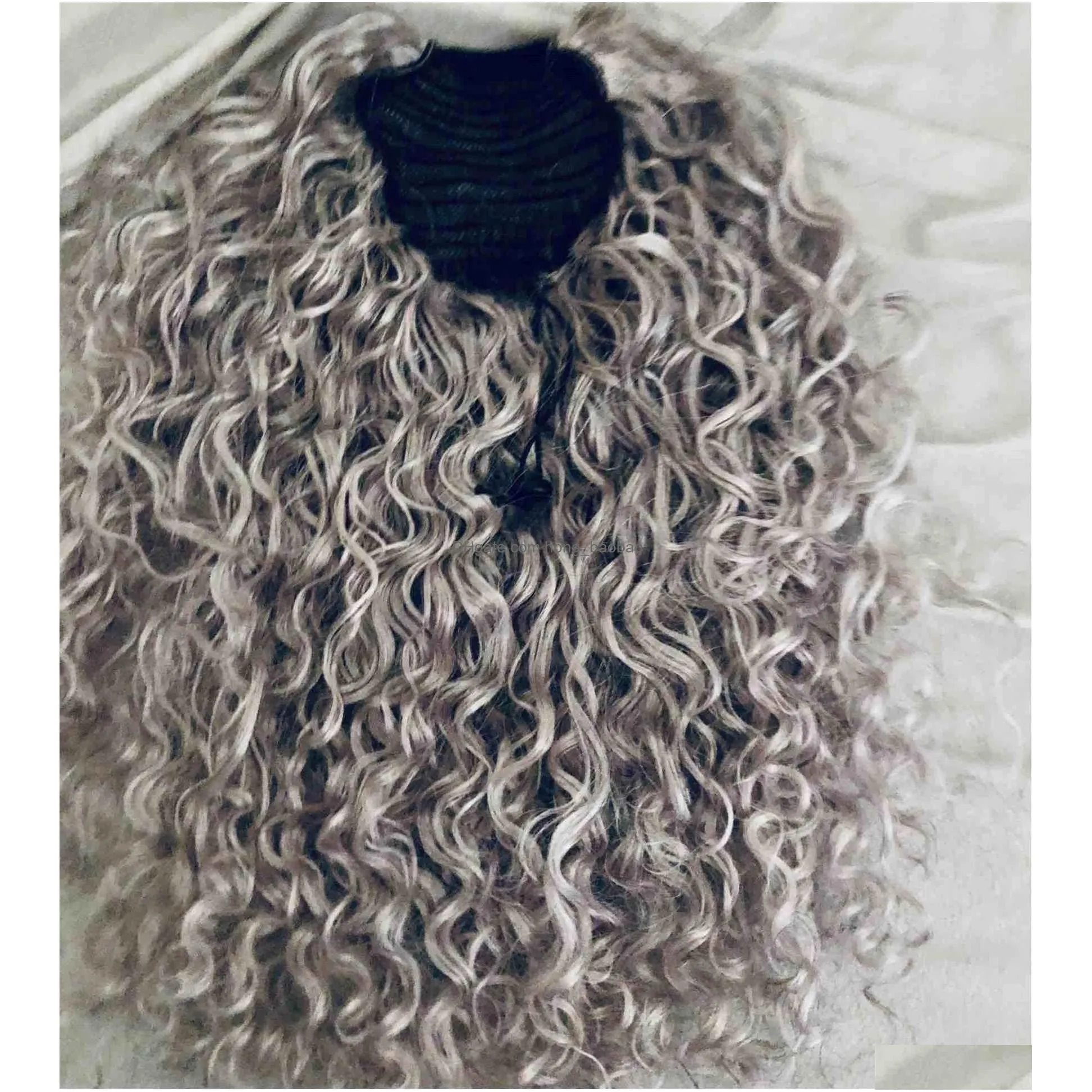 silver grey kinky curly ponytail hair extension salt and pepper natural wavy curl gray human hair pony tail hairpiece clip in