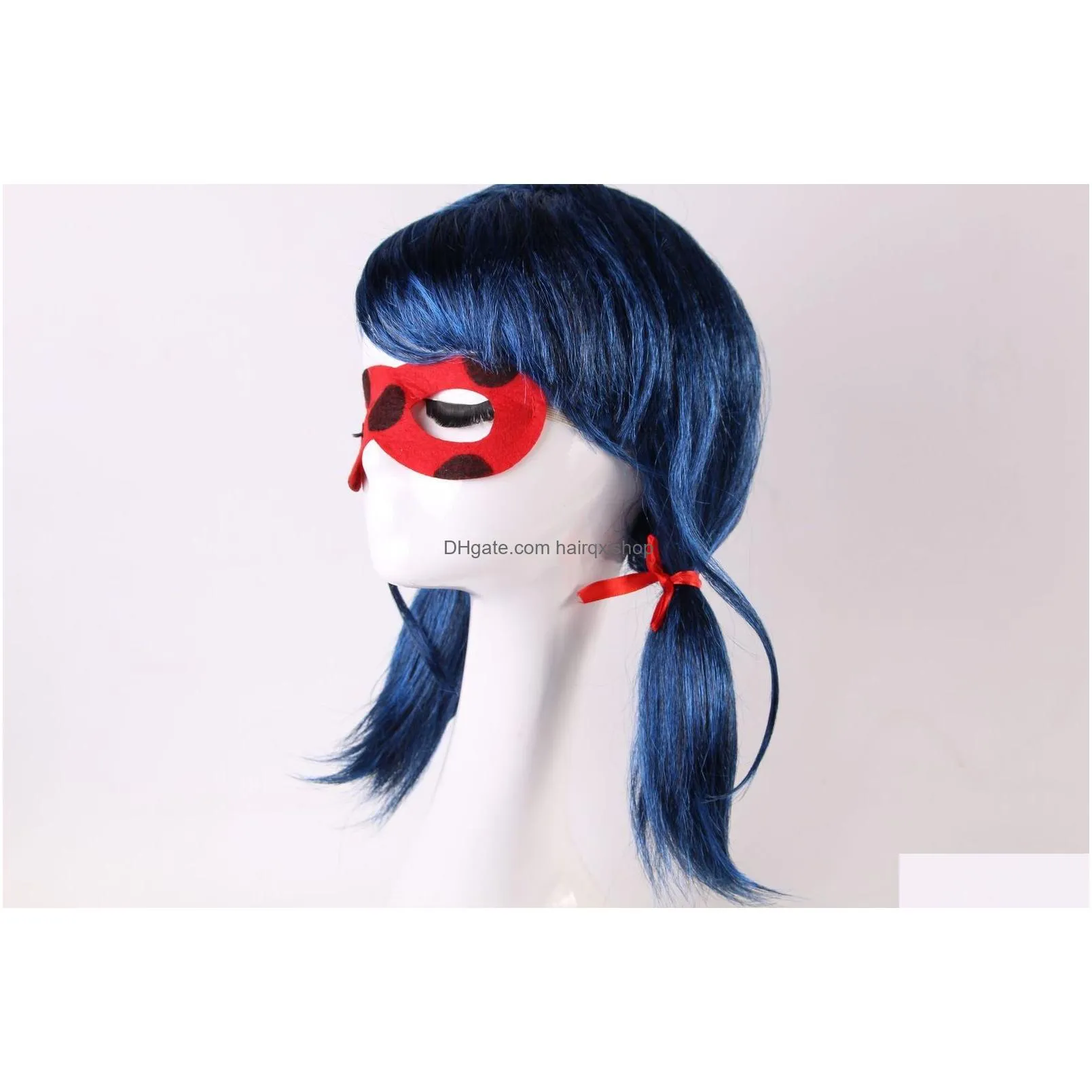 Wig Caps Lady Ladybug Cosplay Blue Black Cat0123456789104823551 Drop Delivery Hair Products Accessories Tools Dhsov