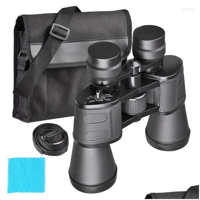 Telescope & Binoculars Outdoor Binocar 10-180X100 Black Hd Long Range Zoom Binocars Lll Night Vision Professional Hunting Cam Drop Del Dh3Sj