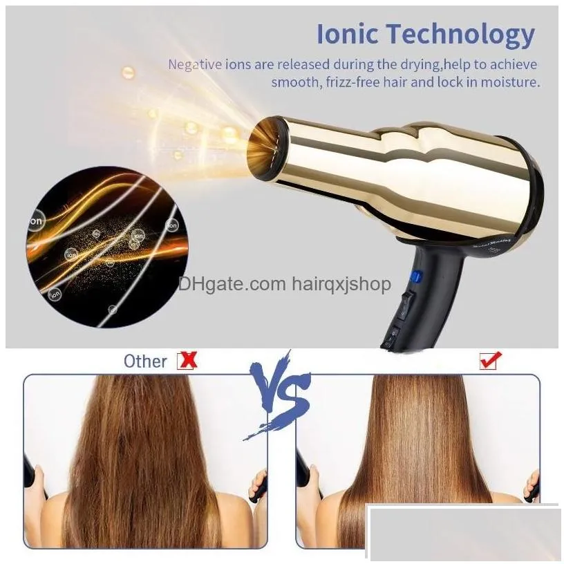 Hair Dryers Lastest Professional Dryer Brush 8000W Negative Ionic Blow Strong Wind Powerf Salon Hairdryer Diffuser For Drop Delivery P