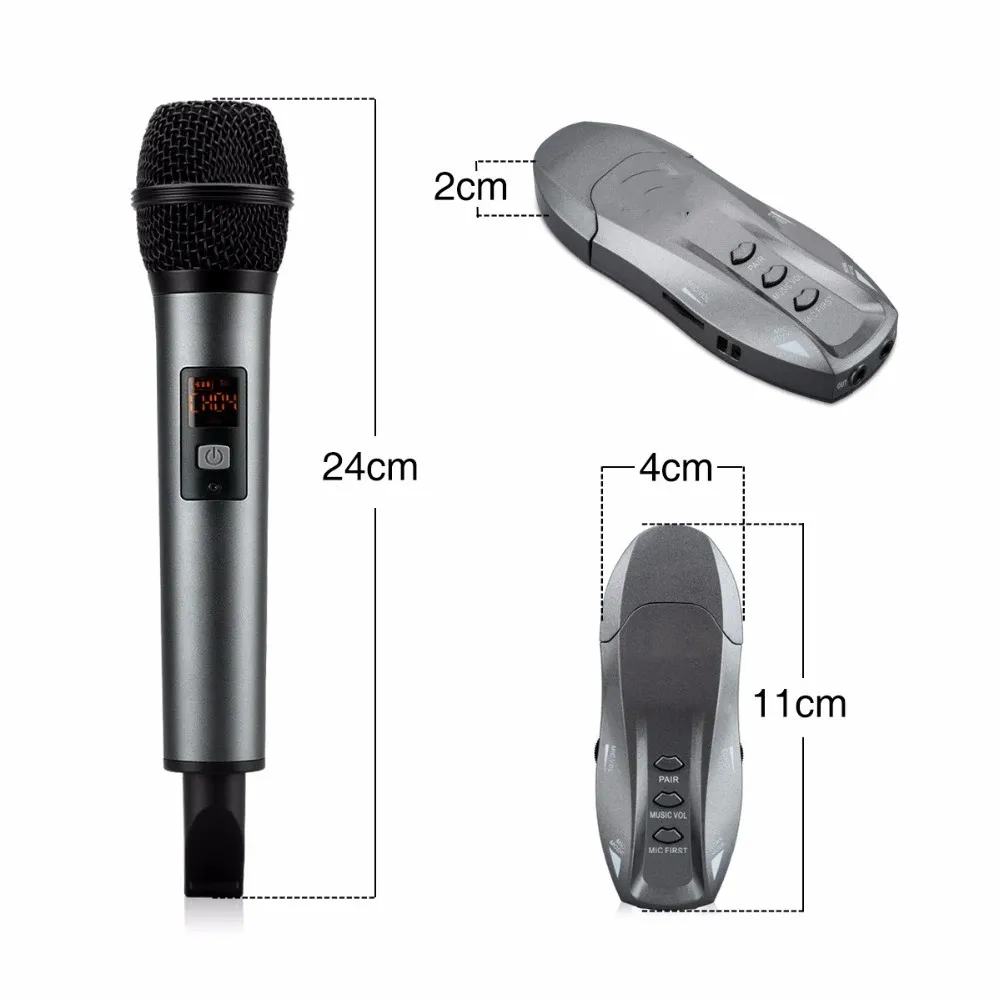 Excelvan New K18V Bluetooth Microphone Wireless with Receptor Support APP For Home Entertainment Conference Education Training Bar (6)