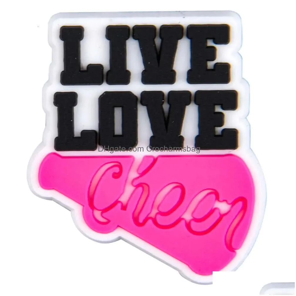 Shoe Parts & Accessories Pink Cheer Clog Charms For Decoration New Design Lady Drop Delivery Shoes Dhoyv