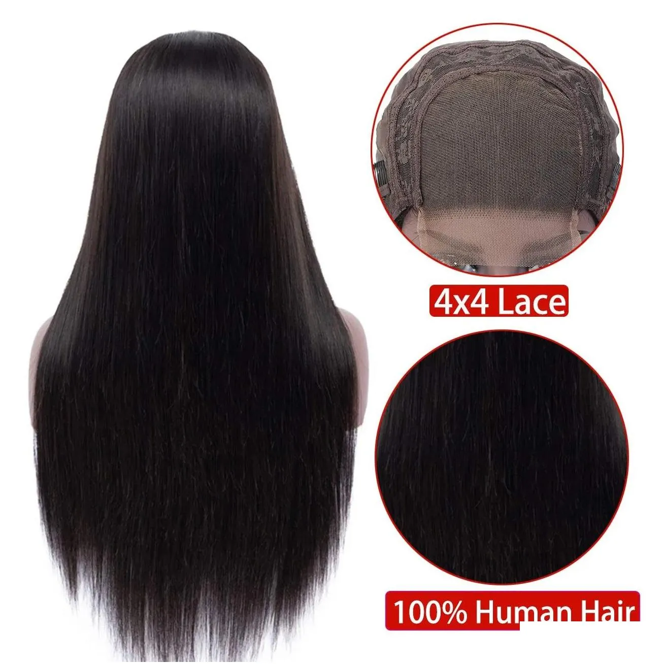 Hair Products Lace Wigs Silky Straight Lace Front Wig Brazilian Virgin Human Hair 4x4 5x5 6x6 7x7 13x4 13x6 360 Full Lace Wigs for Women Natural