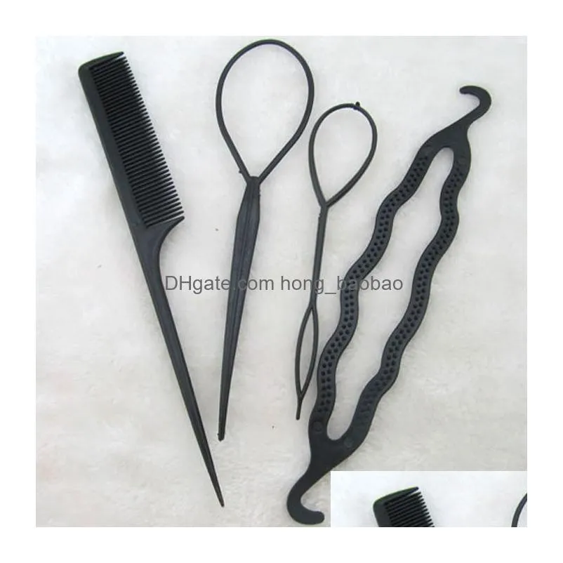 hair twist styling clip stick bun maker braid tool hair accessories fashion 1 setis4pcs 