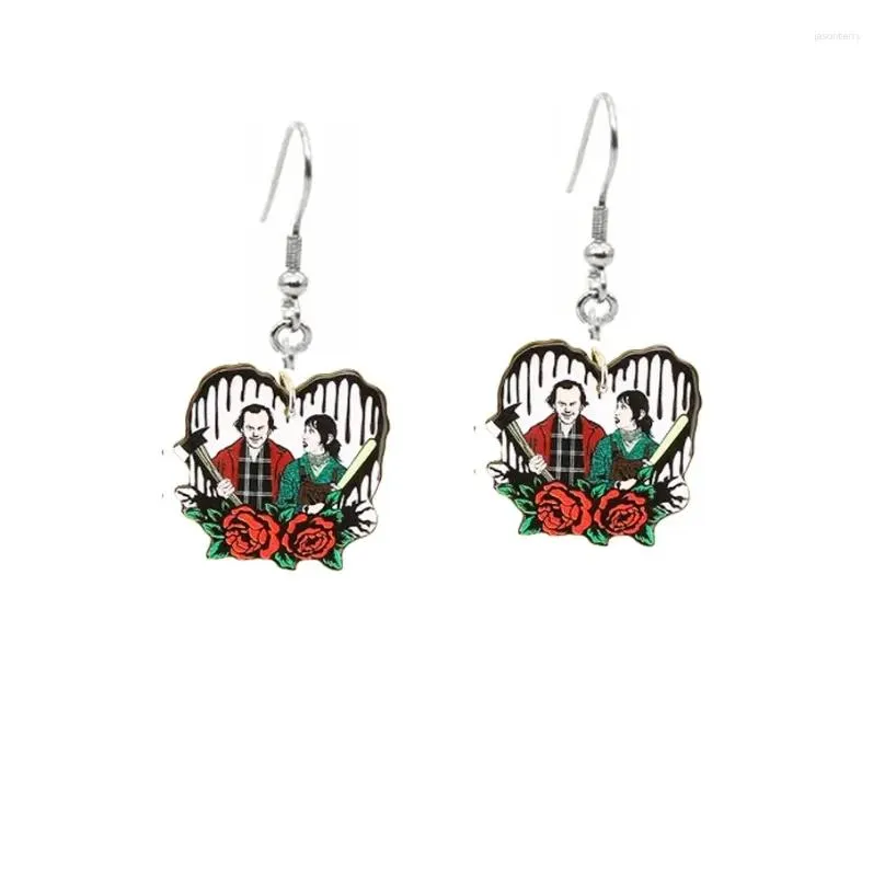 Dangle Earrings Valentines Day Acrylic Double Sides Heart Rose Killer Earring Ear Rings For Women Gift 14 De Febrero Regalo Novedades