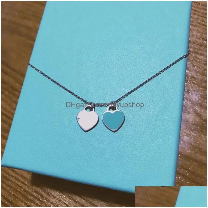 Pendant Necklaces Neckalce Heart Designer Necklace Luxury Jewelry Design New Brand Stainless Steel Plated Dainty Chain Elegant Drop De Dh9Q0