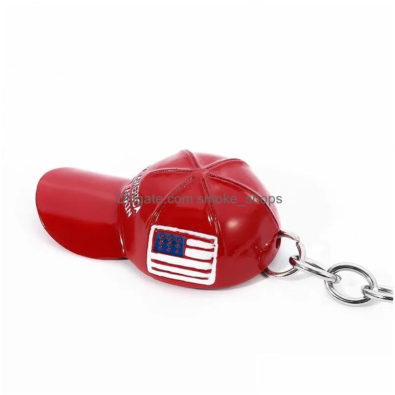 trump red cap keychain american flag car accessories metal keychains