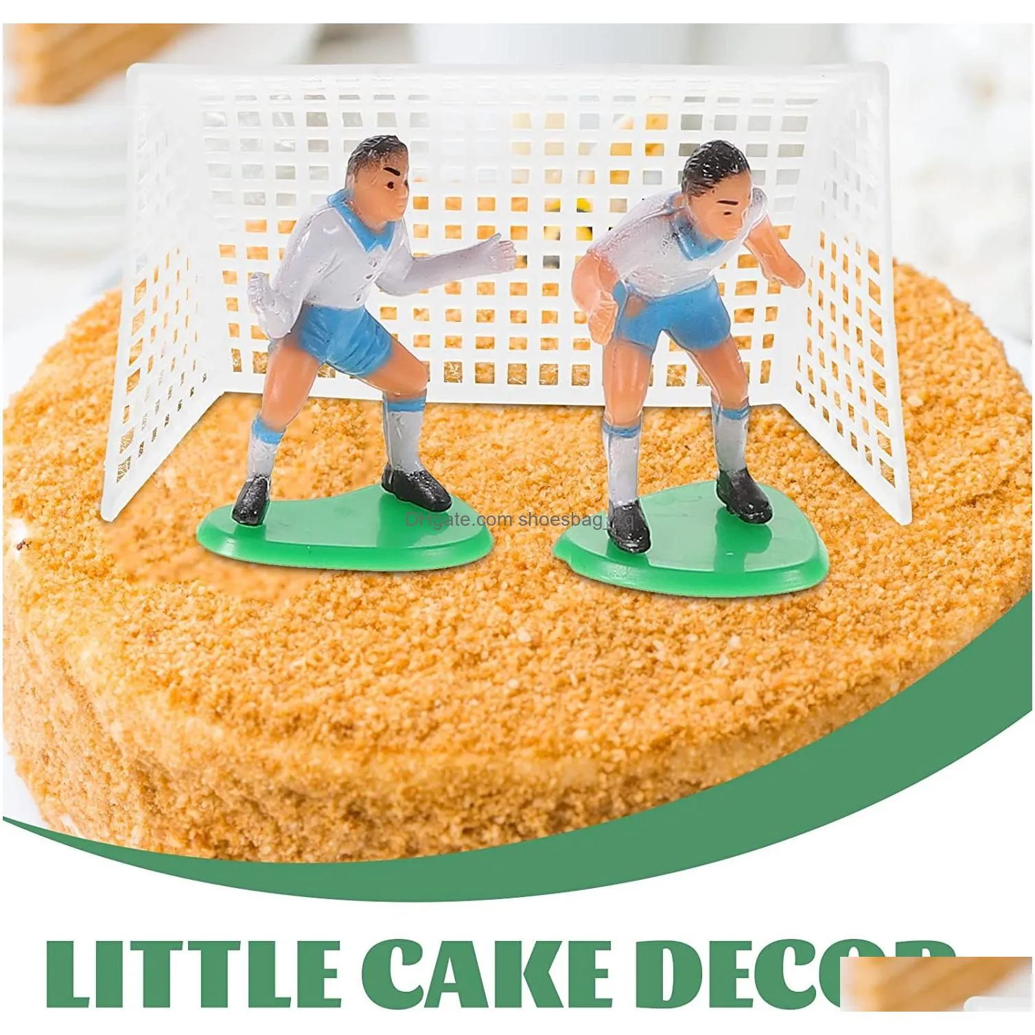 Mini Soccer Player Toy Figures Football Cupcake Topper Toys Birthday cake Decoration Sport Themed Party Supplies