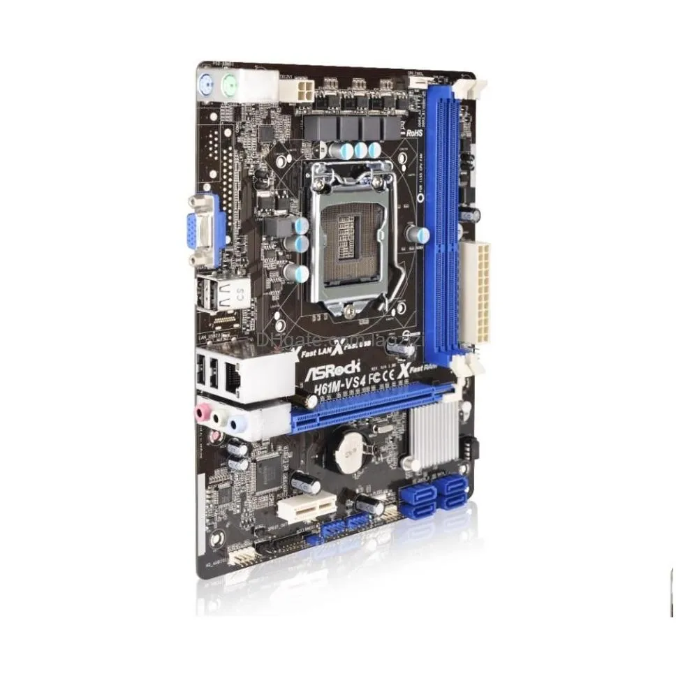 motherboards used 100% original motherboard for asrock h61m-vs4 lga 1155 ddr3 ram 16g integrated graphics motherboardmotherboards