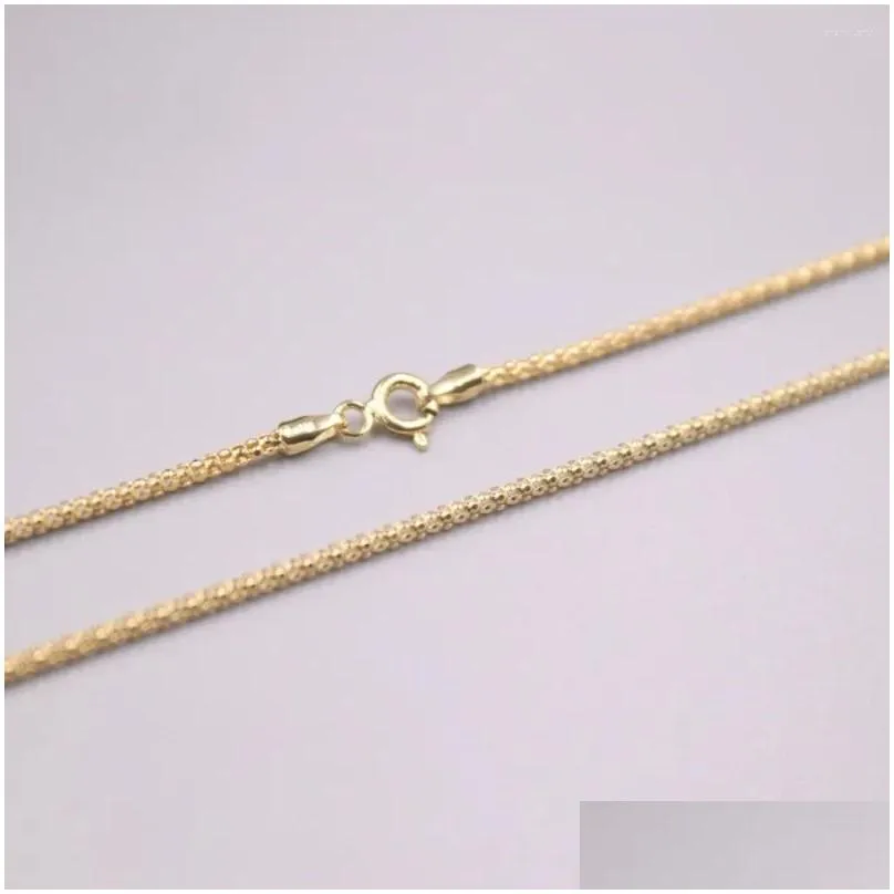 Chains AU750 Pure 18K Yellow Gold Necklace 1.8mm Lantern Popcorn Chain 3.8g / 18inch For Women Gift