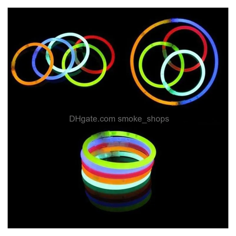 100pcs glowstick neon party fluorescent bracelets necklace glow in the dark neon sticks christmas party supplies6018075