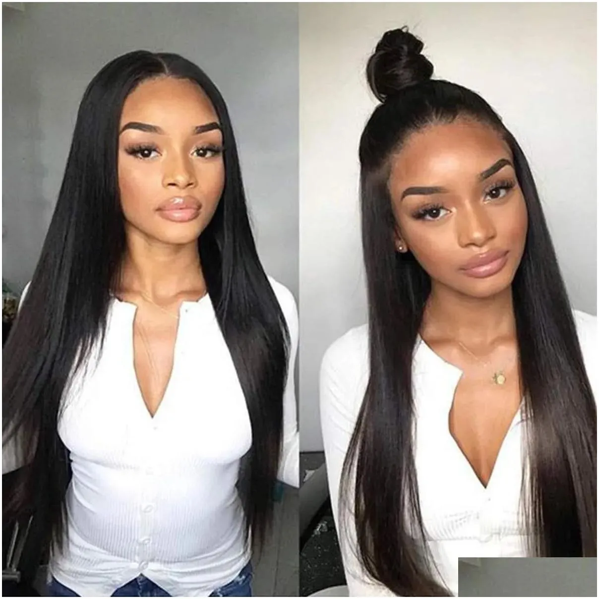 Hair Products Lace Wigs Silky Straight Lace Front Wig Brazilian Virgin Human Hair 4x4 5x5 6x6 7x7 13x4 13x6 360 Full Lace Wigs for Women Natural