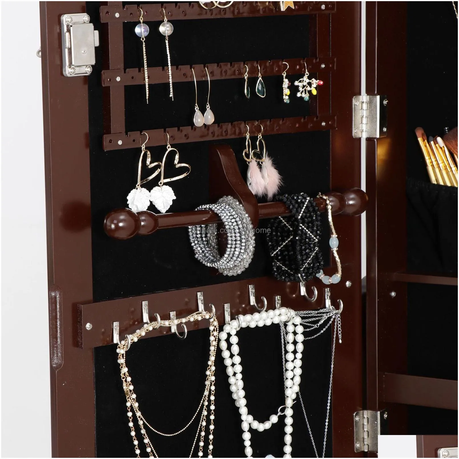 Bedroom Furniture Standing Fl Length Mirror Jewelry Cabinet Armoire Storage Organizer Brown Lb549221962 Drop Delivery Home Garden Dhipe