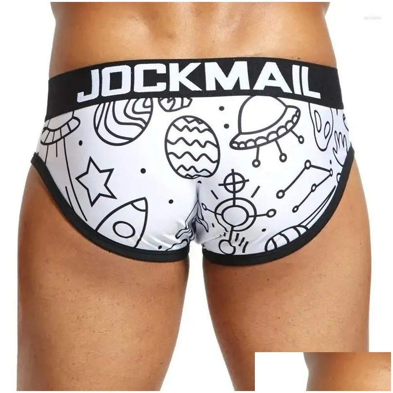 Underpants Jockmail Y Men Underwear Breathable Mens Briefs Print Comfortable Gay Penis Cueca Male Panties Shorts Drop Delivery Dh5Ny