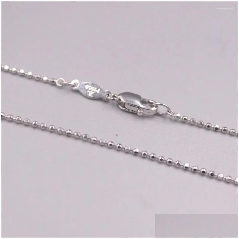 Chains Real Solid Platinum 950 Women Lucky Carved Beads Link Chain Necklace Lobster Clasp