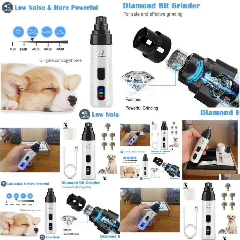 Dog Grooming Rechargeable Nail Grinders Usb Charging Pet Clippers Electric Cat Paws Trimmer Tools 230114 Drop Delivery Home Garden Sup Dhap5