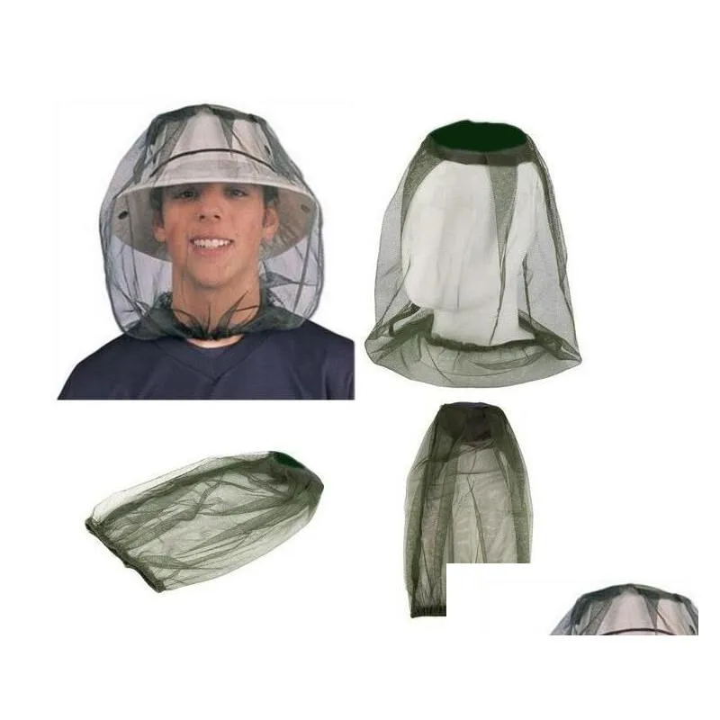 Outdoor Hats Anti-Mosquito Cap Travel Cam Hedging Lightweight Midge Mosquito Insect Hat Bug Mesh Head Net Face Protector Drop Delivery Dhnzy