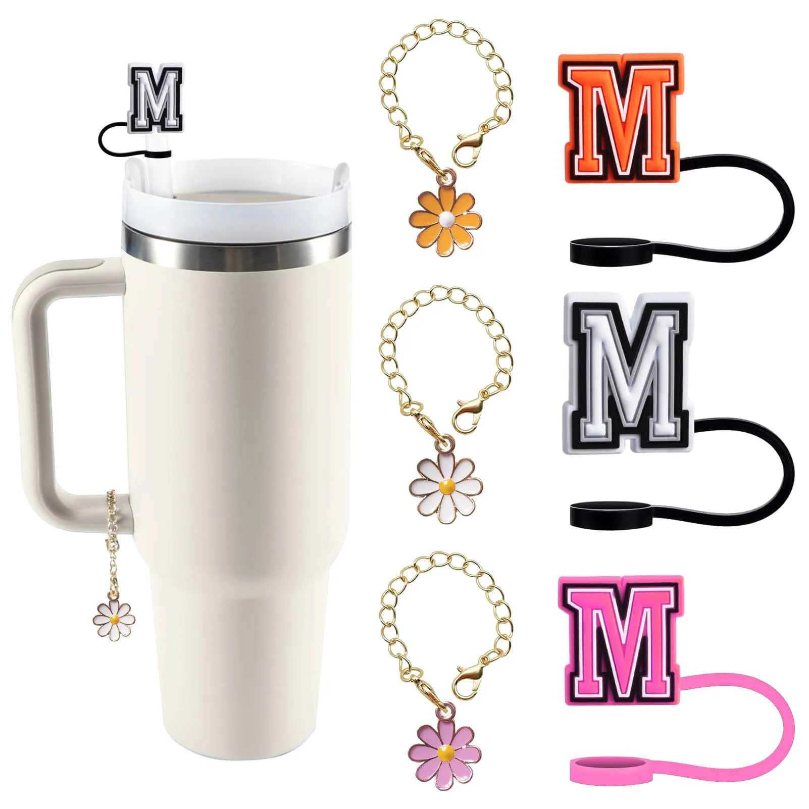 letter charm accessories for 40oz cup initial name id personalized handle charm for tumbler cup accessories wll2204