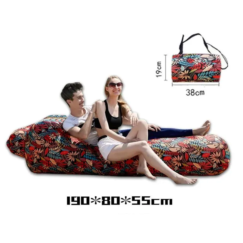 Camp Furniture Inflatable Lazy Air Sofa Bed Folding Beach Chair Mattress Lounger Camping Chaise Longue Travel Waterproof Outdoor