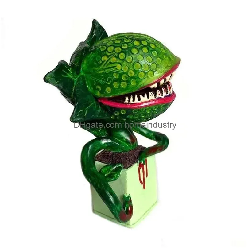 Garden Decorations Resin Piranha Plant Statues Flower Decoration Movie Prop Yard Art Ornaments Halloween Jardineria Home Decor 220728 Dhkm9