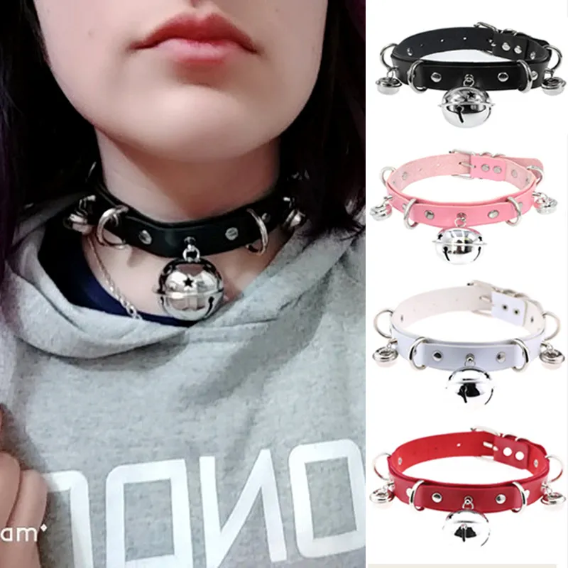 Chokers Gothic Black Spiked Punk Choker Collar Spikes Rivets Studded Chocker Necklace For Women Men Bondage Cosplay Goth Je Dhgarden Dhprm