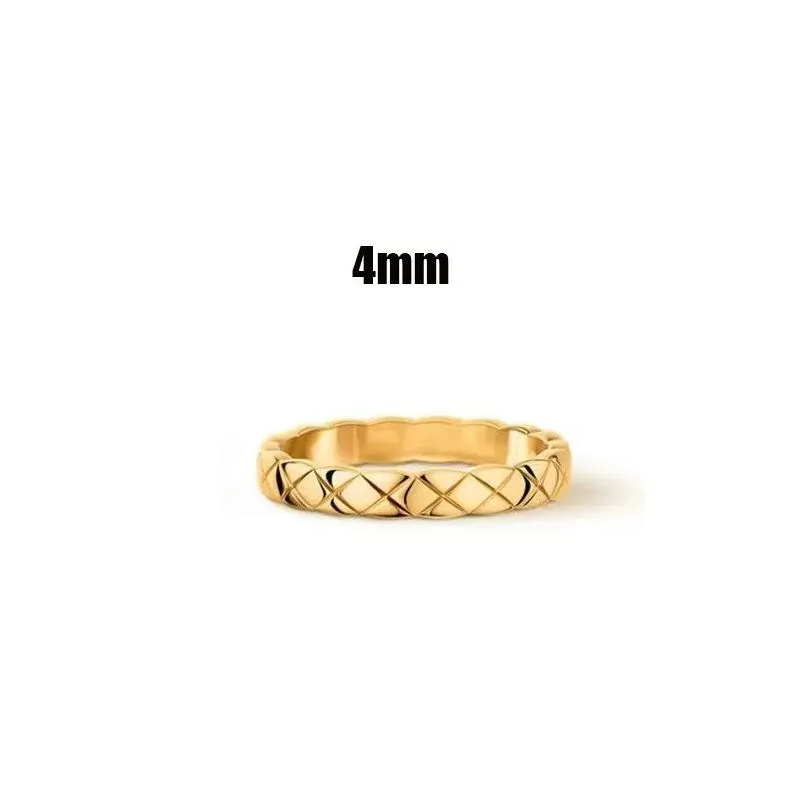Love Rings Women Men Band Ring Designer Ring Fashion Jewelry Titanium Steel Single Grid Rings With Diamonds Casual Couple Classic Gold Silver Rose Optional