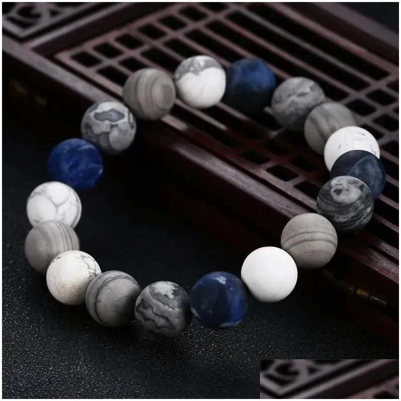 Strand High Quality Men Bracelet Natural Stone Chakra Beads Universe Solar Galaxy Planets For Women Unisex Jewelry