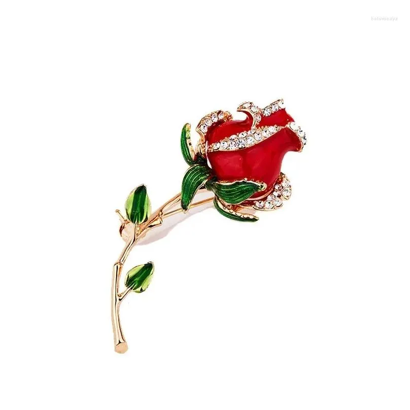 Brooches Vintage Delicate Temperament Rose Flower Brooch Women`s Elegant Versatile Corsage Pin Accessories Suit Jacket Lapel